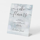 Winter Sneeuwvlokken Signature Script Cake Smaken Reclamebord Met Voetstuk (Voorkant)