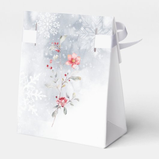 Winter sneeuwvlokken Sneeuw in Liefde bruids Dank Bedankdoosjes (Achterkant)