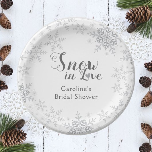 Winter Sneeuwvlokken Sneeuw in Love Bruidsmeisje S Papieren Bordje