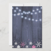 Winter sneeuwvlokken string lichten meisje baby sh kaart (Achterkant)