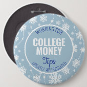Winter sneeuwvlokken tips gewaardeerd | Studiegeld Ronde Button 6,0 Cm (Voorkant /achterkant)