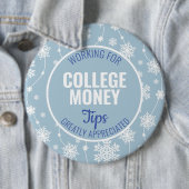 Winter sneeuwvlokken tips gewaardeerd | Studiegeld Ronde Button 6,0 Cm (In situ)