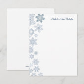Winter Sneeuwvlokken Trouw Trouwkaart Bedankkaart (Voorkant / Achterkant)