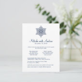 Winter Sneeuwvlokken Trouwaccommodaties Kaart (Staand voorkant)