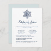 Winter Sneeuwvlokken Trouwaccommodaties Kaart (Voorkant / Achterkant)