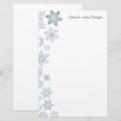 Winter Sneeuwvlokken Trouwen Dank u Letterhead Briefpapier (Voorkant / Achterkant)