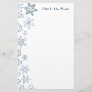 Winter Sneeuwvlokken Trouwen Dank u Letterhead Briefpapier