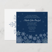 Winter Sneeuwvlokken Trouwplein Uitnodiging Kaart (Voorkant / Achterkant)