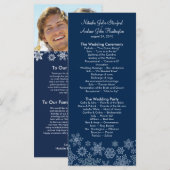 Winter Sneeuwvlokken Trouwprogramma Foto Keepsake Programmakaart (Voorkant / Achterkant)