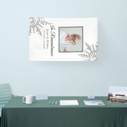 Winter Sneeuwvlokken Viering van het Leven Begrafe Spandoek (Beurs)