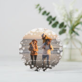 Winter Sneeuwvlokken Vrede Liefde Vreugde Elegante Feestdagenkaart (Staand voorkant)