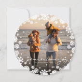 Winter Sneeuwvlokken Vrede Liefde Vreugde Elegante Feestdagenkaart (Voorkant)