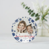 Winter Sneeuwvlokken Vrede Liefde Vreugde Elegante Feestdagenkaart (Staand voorkant)