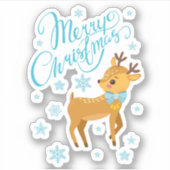 Winter Sneeuwvlokken Vrolijk kersthert | FEESTDAGE Sticker (Voorkant)