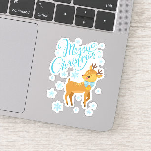 Winter Sneeuwvlokken Vrolijk kersthert   FEESTDAGE Sticker