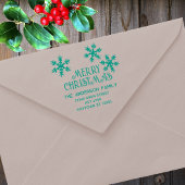 Winter Sneeuwvlokken Vrolijk Kerstmis Retouradres Zelfinktende Stempel