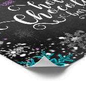 Winter Sneeuwvlokken Warme Chocolade Bar Tafelbord Poster (Hoek)