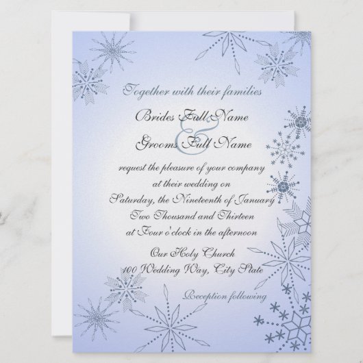 Winter Sneeuwvlokken / Winter IJsblauw Kaart (Voorkant)