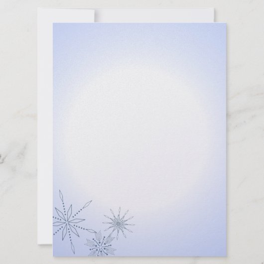 Winter Sneeuwvlokken Winter IJsblauw Kaart (Achterkant)