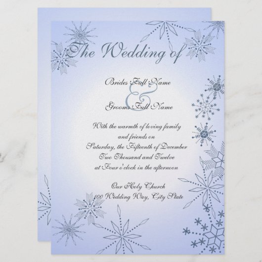 Winter Sneeuwvlokken Winter IJsblauw Kaart (Voorkant / Achterkant)