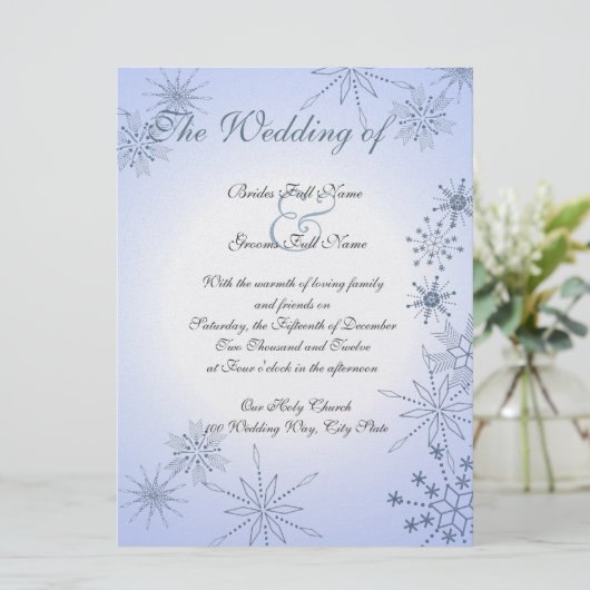 Winter Sneeuwvlokken Winter IJsblauw Kaart (Staand voorkant)