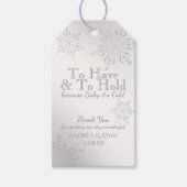 Winter Sneeuwvlokken Zilver Cadeaulabel (Voorkant)