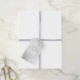 Winter Sneeuwvlokken Zilver Cadeaulabel