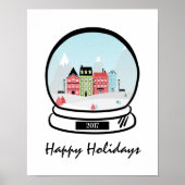 Winter SneeuwWereldbol Holiday Poster Sign (Voorkant)