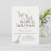 Winter Sneeuwwitvos baby shower Kaart (Staand voorkant)