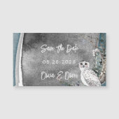 Winter Sneeuwwoudverf bruiloft bewaart de datum (Voorkant)