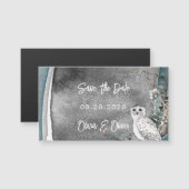 Winter Sneeuwwoudverf bruiloft bewaart de datum (Voorkant / Achterkant)