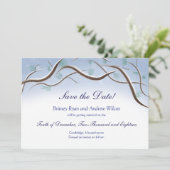 Winter Snoei Takken Bewaar de Datum Kaart (Staand voorkant)