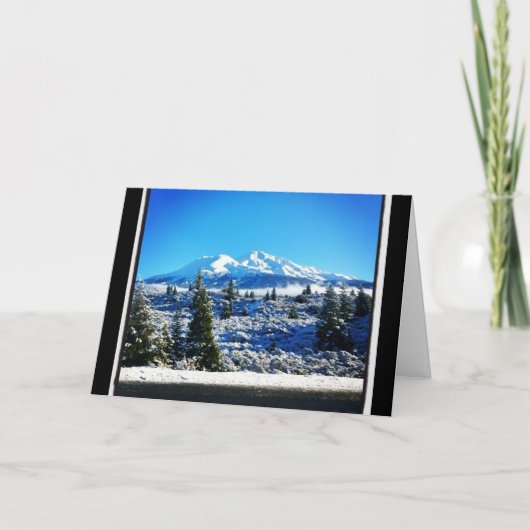 Winter Snow at Mount Shasta, CA Kaart (Voorkant)