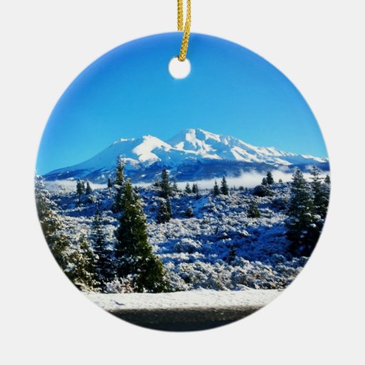 Winter Snow at Mount Shasta, CA Keramisch Ornament (Voorkant)
