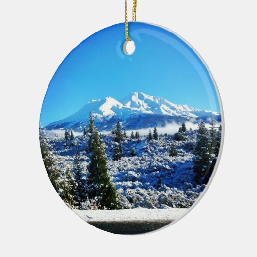 Winter Snow at Mount Shasta, CA Keramisch Ornament (Links)