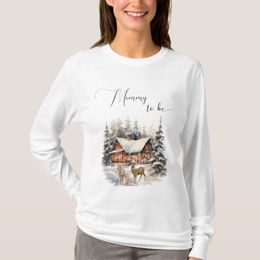 Winter Snow Baby Het is koud buiten mama te zijn T-shirt (Voorkant)