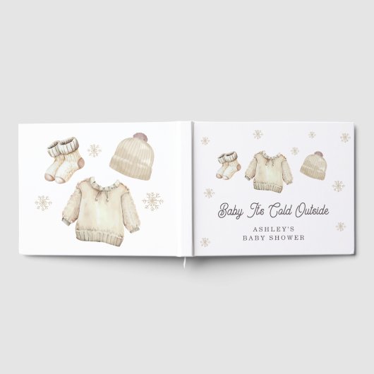 Winter Snow Baby It's Cold Outside Baby Shower Gastenboek (Volledig)