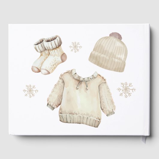 Winter Snow Baby It's Cold Outside Baby Shower Gastenboek (Achterkant)