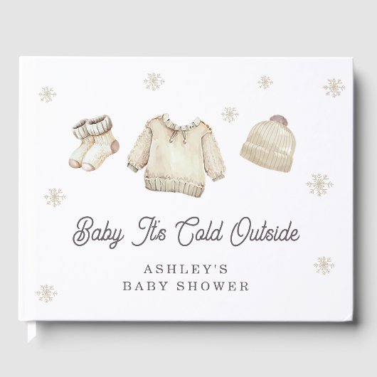 Winter Snow Baby It's Cold Outside Baby Shower Gastenboek (Voorkant)