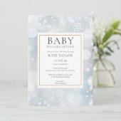 Winter Snow Baby shower Baby Kaart (Staand voorkant)