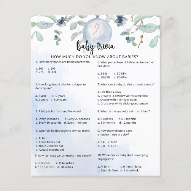 Winter Snow Baby Trivia | BABY SHOWER (Voorkant)