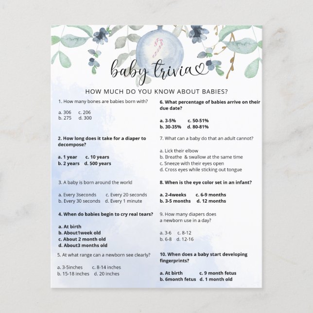 Winter Snow Baby Trivia | BABY SHOWER (Voorkant)