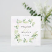 ** Winter Snow Berry AR12 Boho RSVP QR Huwelijk Kaart (Staand voorkant)