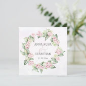 ** Winter Snow Berry AR12 QR RSVP Boho Wedding Kaart (Staand voorkant)