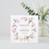 ** Winter Snow Berry Boho QR RSVP AR12 bruiloft Kaart (Staand voorkant)