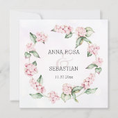 ** Winter Snow Berry Boho QR RSVP AR12 bruiloft Kaart (Voorkant)