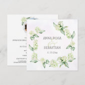 ** Winter Snow Berry Boho RSVP QR AR12 bruiloft Kaart (Voorkant / Achterkant)