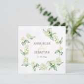 ** Winter Snow Berry Boho RSVP QR AR12 bruiloft Kaart (Staand voorkant)