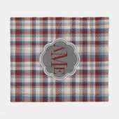 Winter Snow Berry Tweed Patterned Pset Monogram Fleece Deken (Voorkant (Horizontaal))