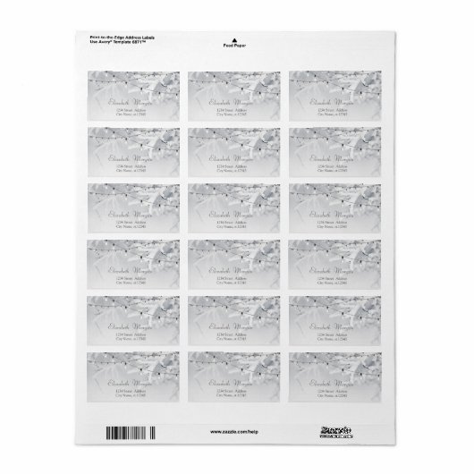 Winter Snow Branches Huwelijk Etiket (Full Sheet)